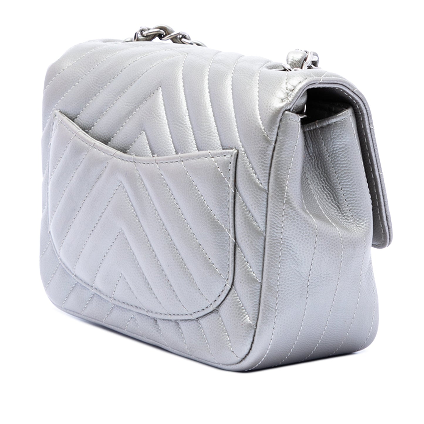 Chanel Mini Square Classic Chevron Caviar Single Flap