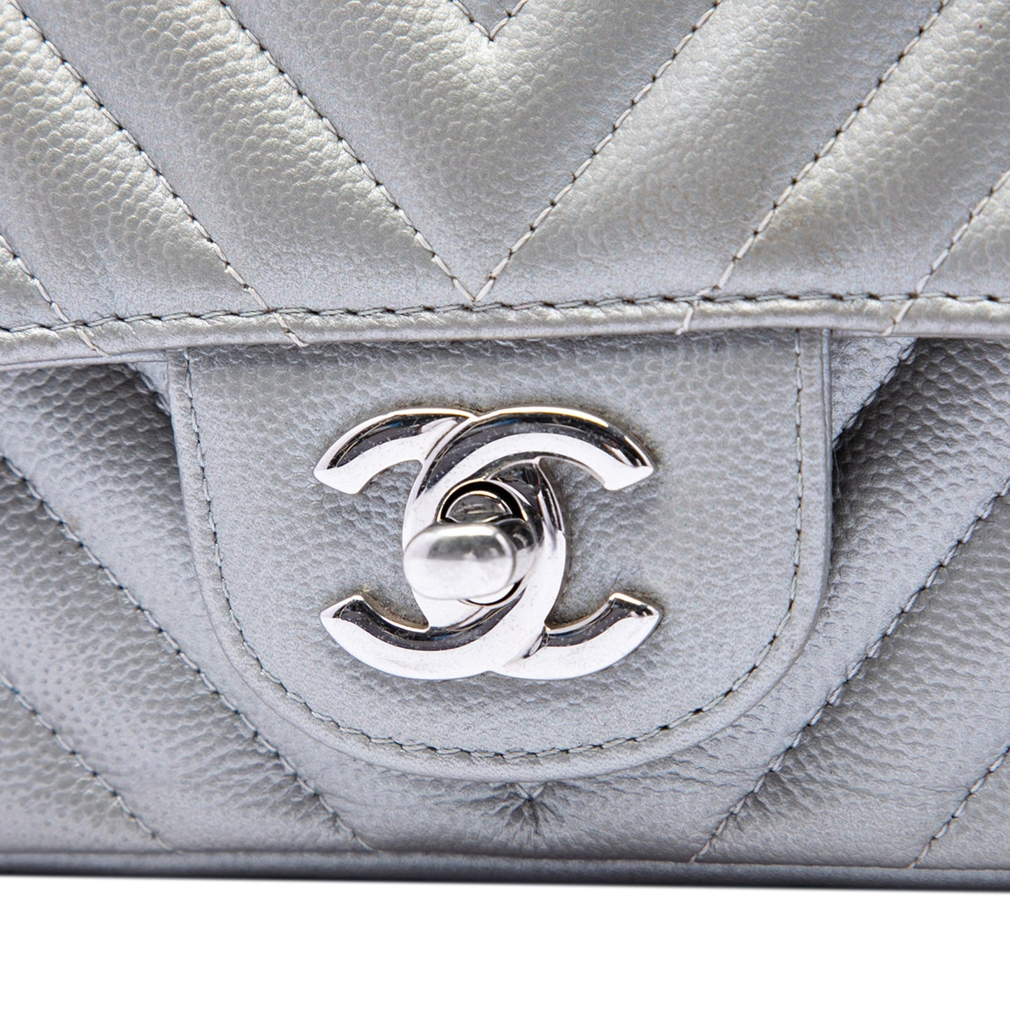 Chanel Mini Square Classic Chevron Caviar Single Flap