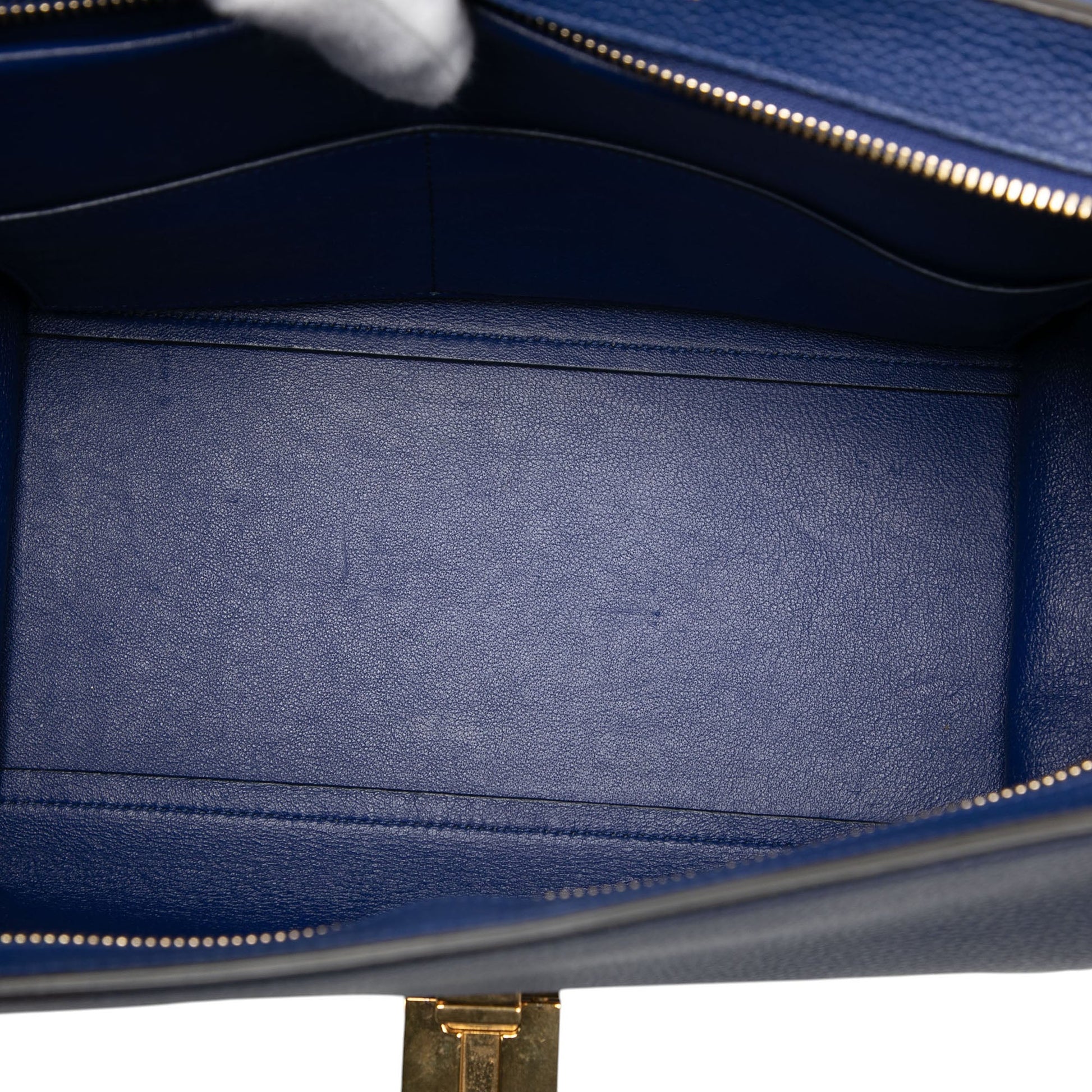Celine Small Drummed Calfskin and Suede Trapeze Satchel