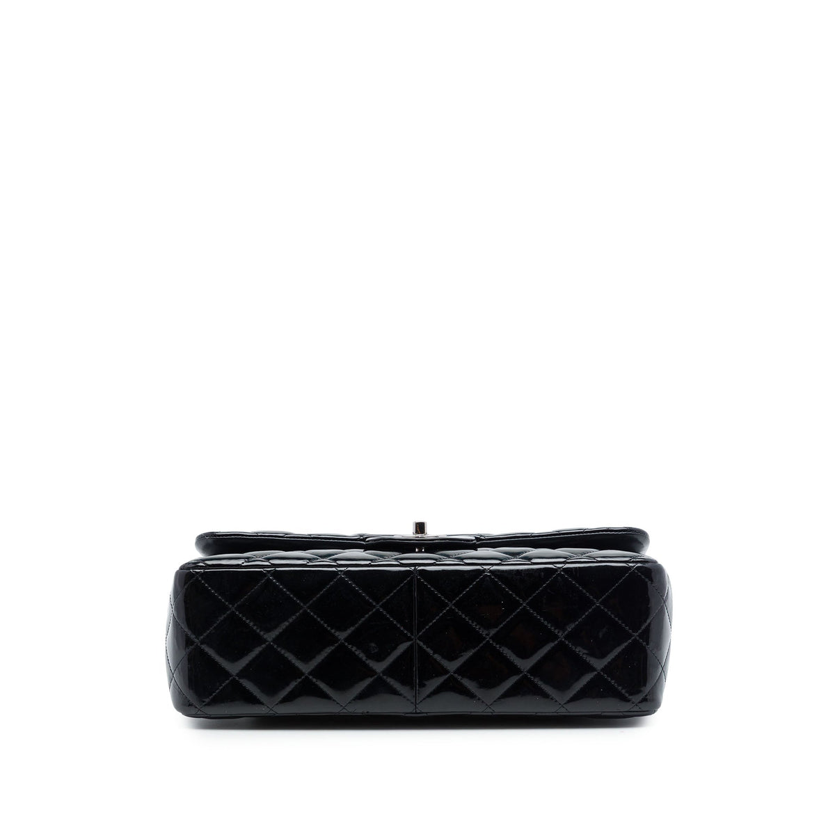 Chanel Jumbo Classic Patent Double Flap — Black