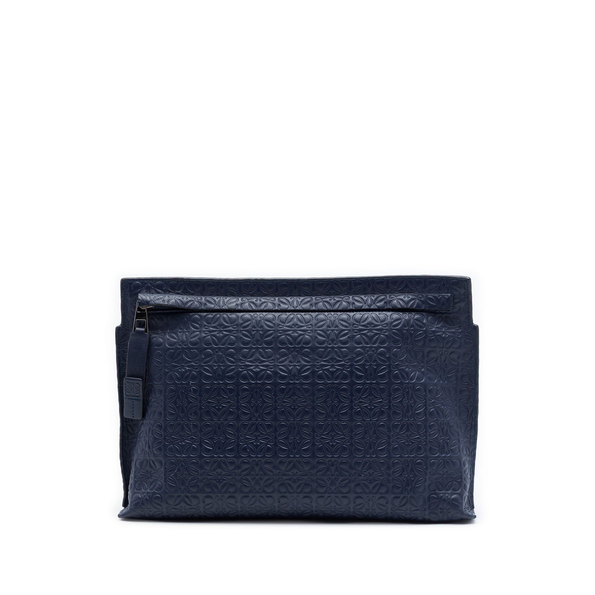 LOEWE Embossed Anagram Leather Repeat T Clutch