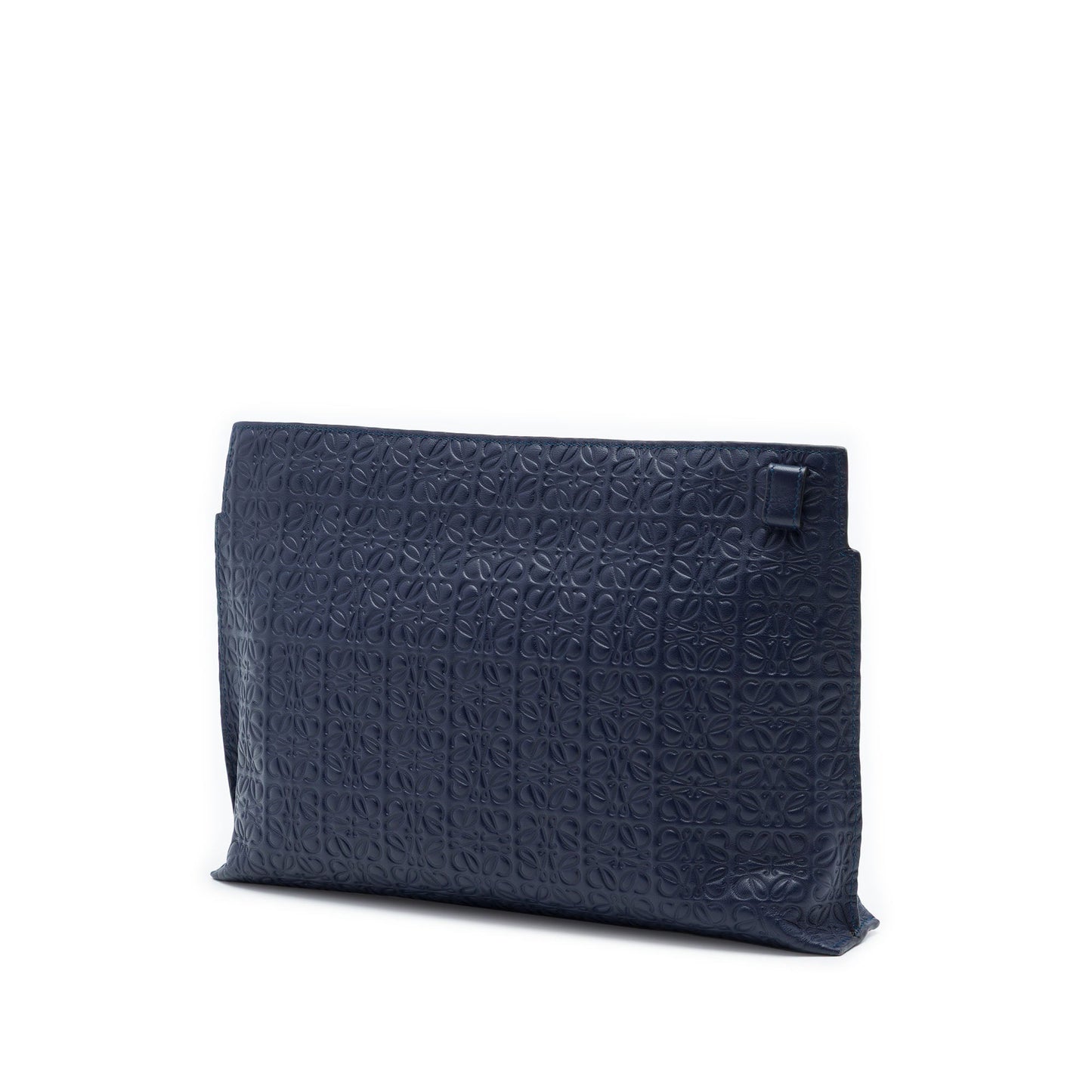LOEWE Embossed Anagram Leather Repeat T Clutch