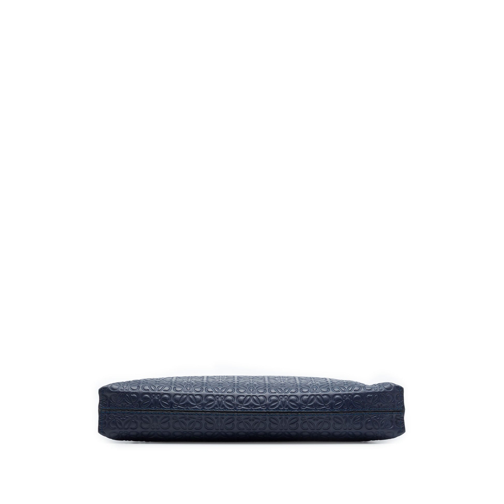 LOEWE Embossed Anagram Leather Repeat T Clutch