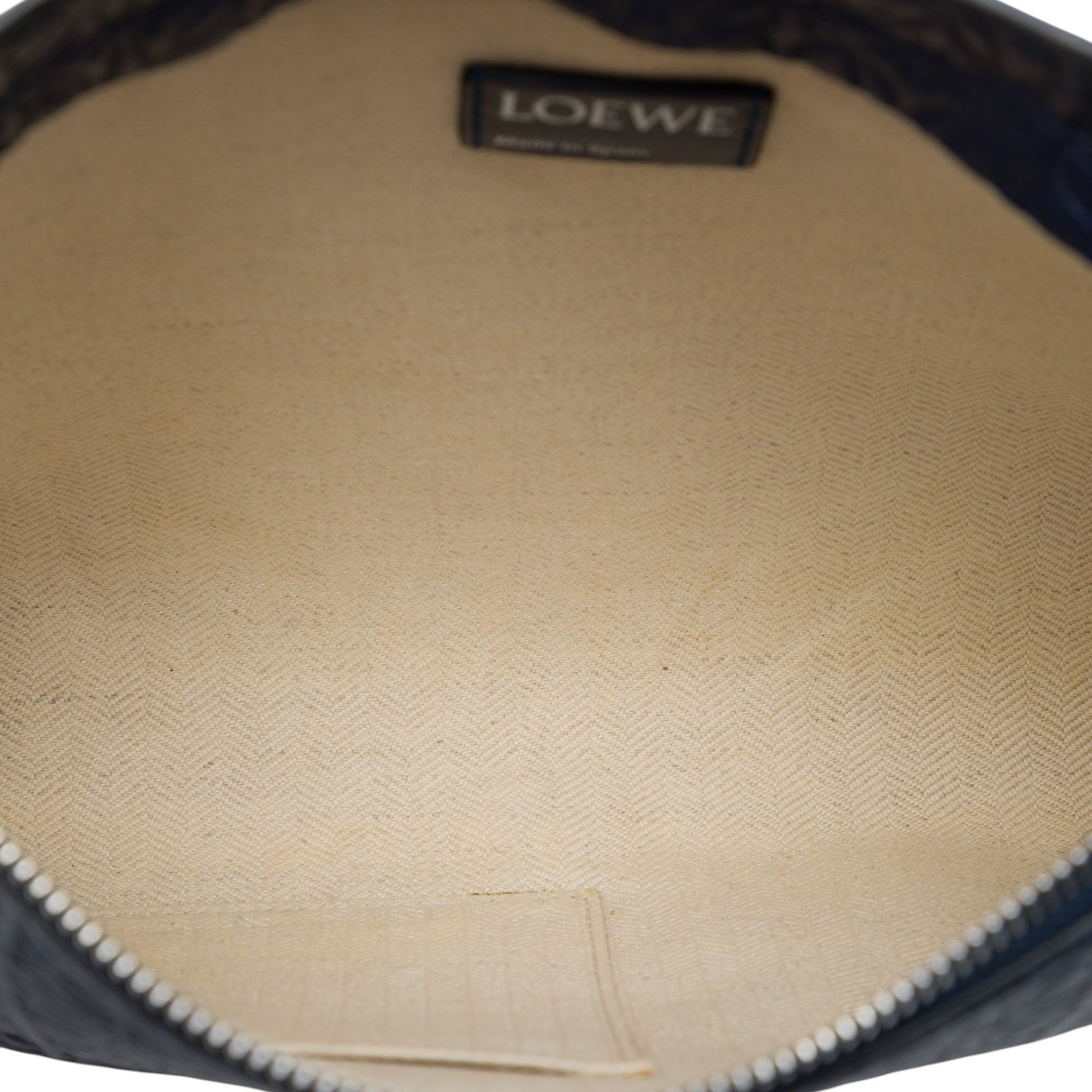 LOEWE Embossed Anagram Leather Repeat T Clutch