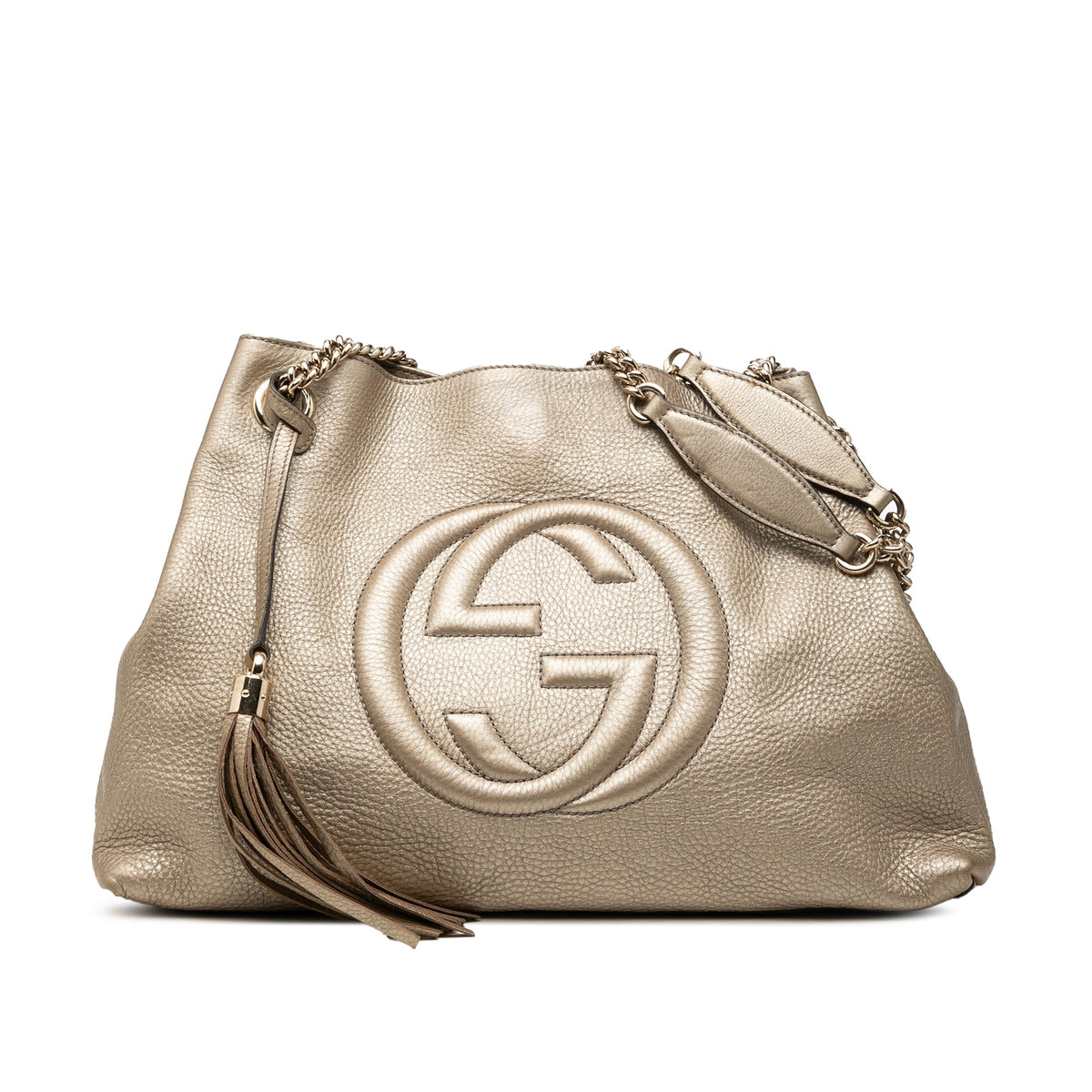 Gucci Medium Metallic Calfskin Soho Chain Tote
