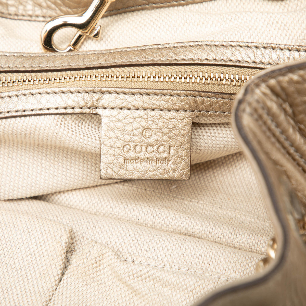 Gucci Medium Metallic Calfskin Soho Chain Tote