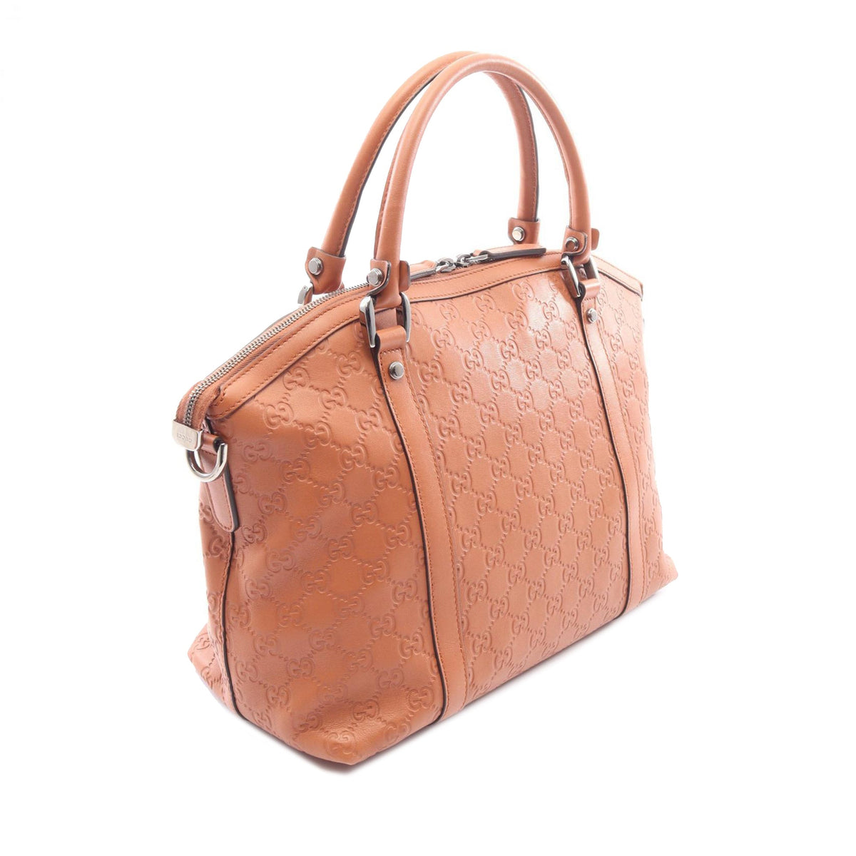 Gucci Medium Guccissima GG Charm Dome Satchel — Brown