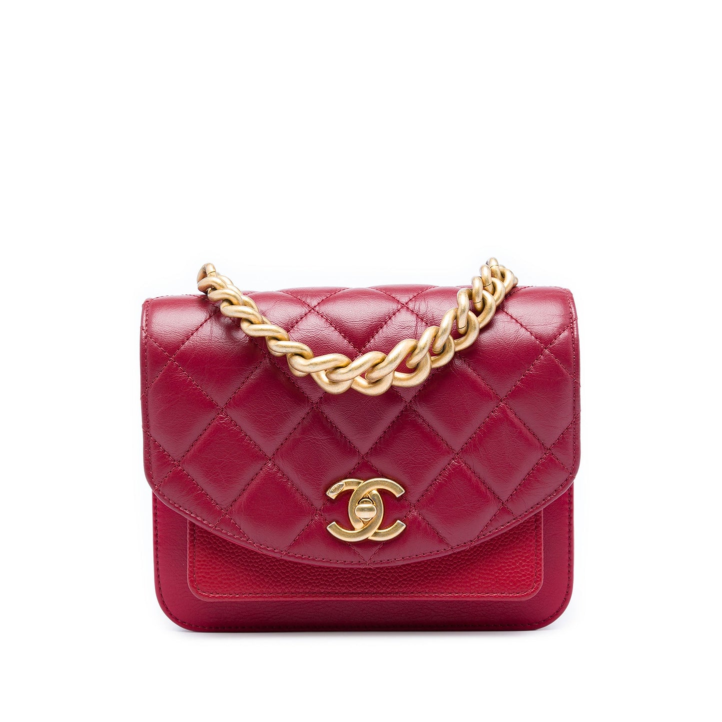 Chanel Mini Quilted Calfskin and Caviar Chain Handle Flap