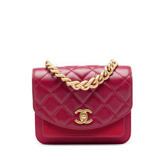 Chanel Mini Quilted Calfskin and Caviar Chain Handle Flap