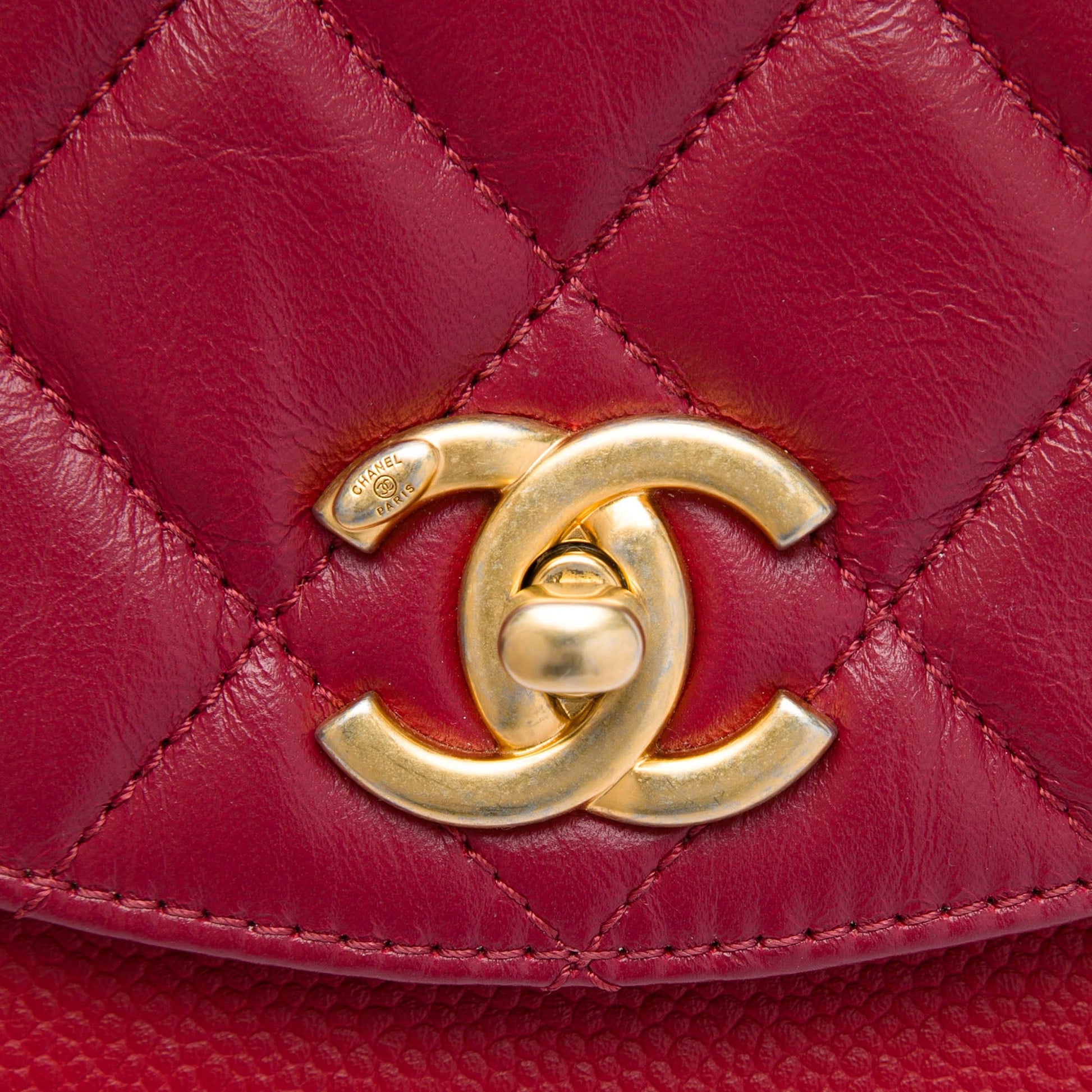 Chanel Mini Quilted Calfskin and Caviar Chain Handle Flap