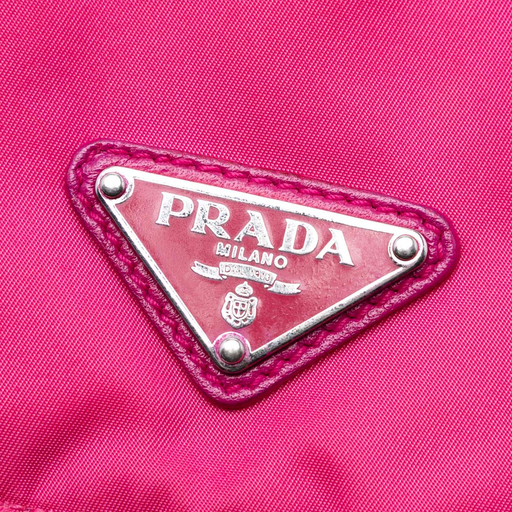Prada Tessuto Zip Double Buckle Messenger Bag