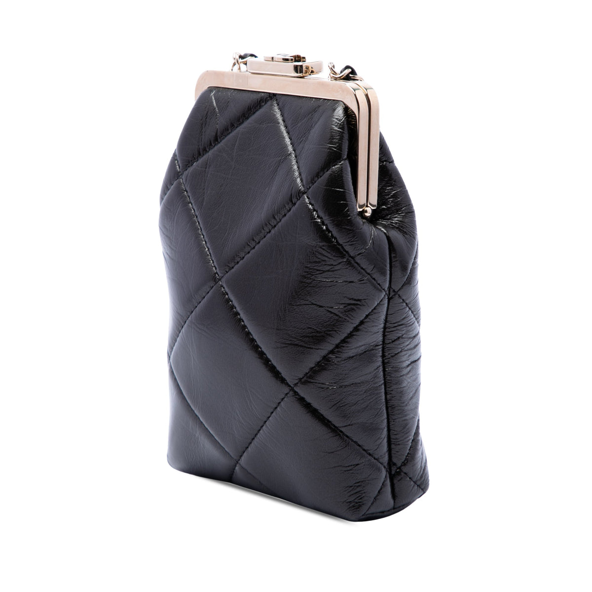 Chanel Small CC Quilted Lambskin Kisslock Frame Clutch