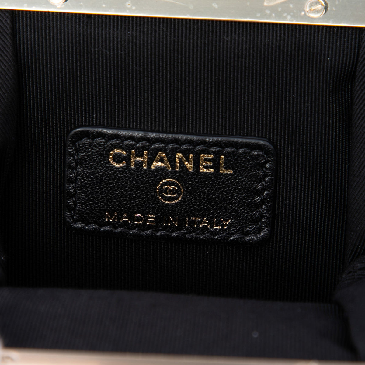 Chanel Small CC Quilted Lambskin Kisslock Frame Clutch