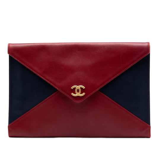 Chanel Large Bicolor Lambskin Envelope Clutch