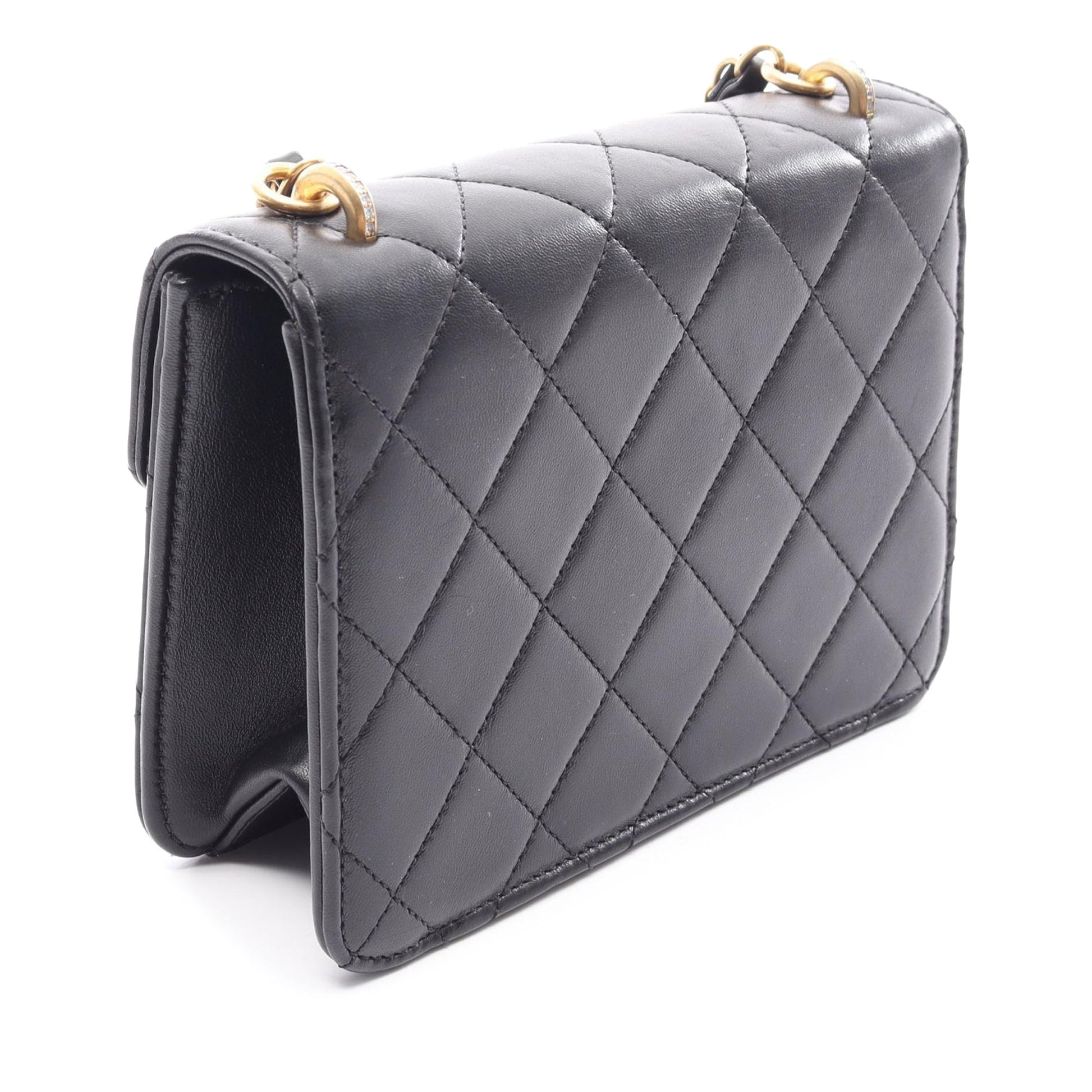 Chanel Quilted Lambskin Crystal Geometric CC Frame Flap