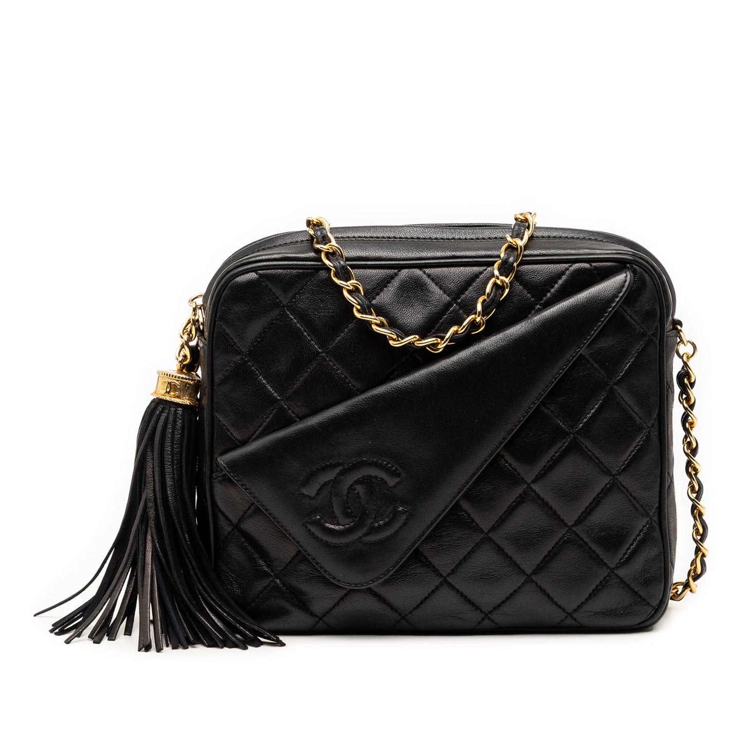 Mini CC Quilted Lambskin Tassel Camera Bag