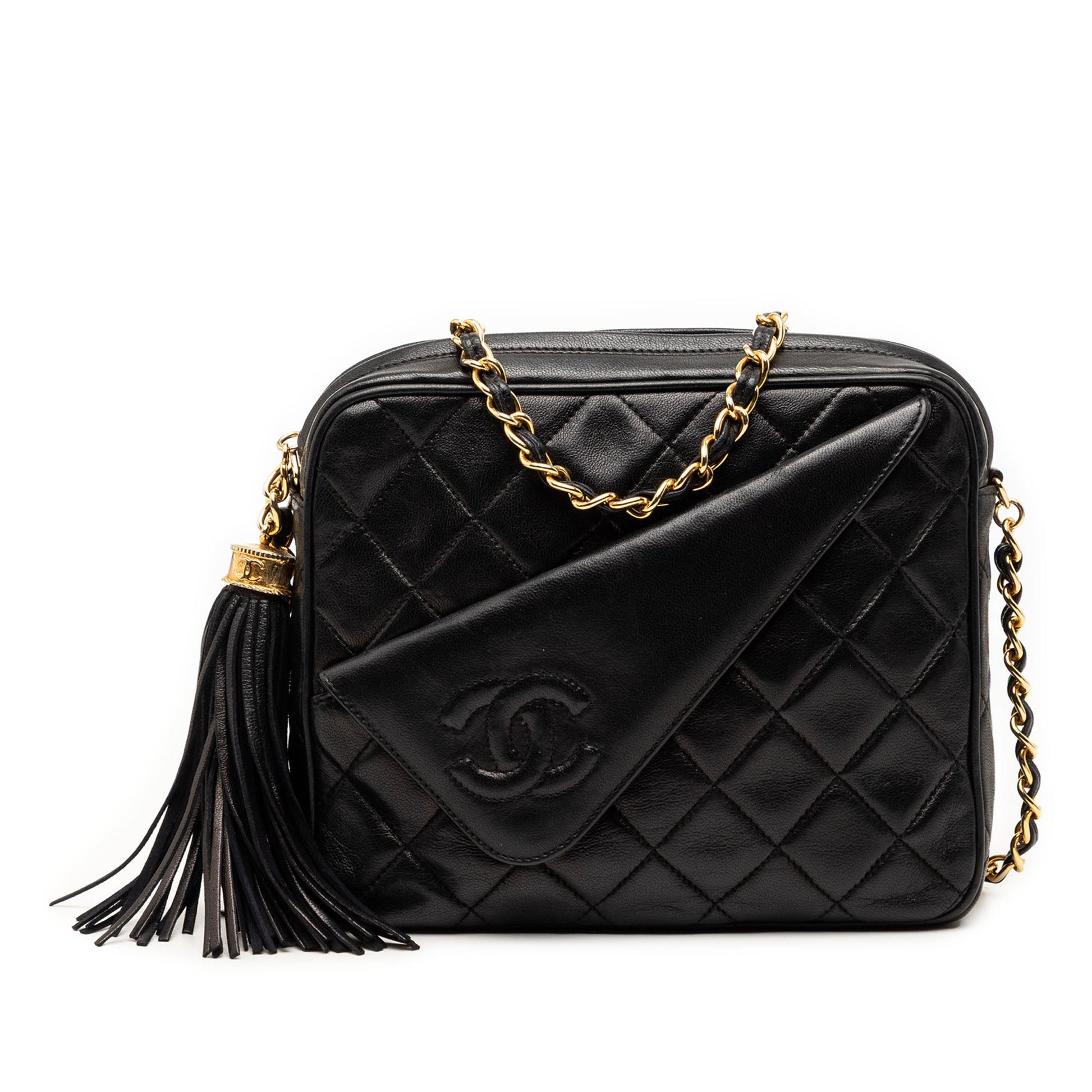 Mini CC Quilted Lambskin Tassel Camera Bag