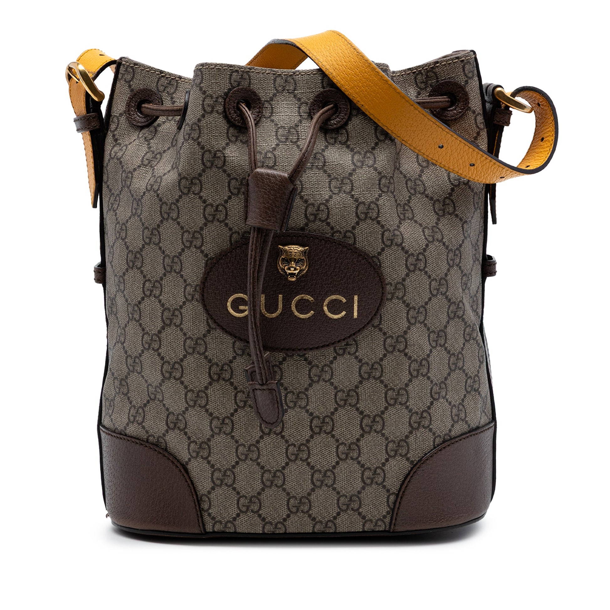 Gucci GG Supreme Neo Vintage Drawstring Bucket Bag