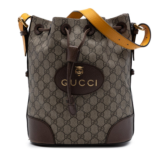 Gucci GG Supreme Neo Vintage Drawstring Bucket Bag