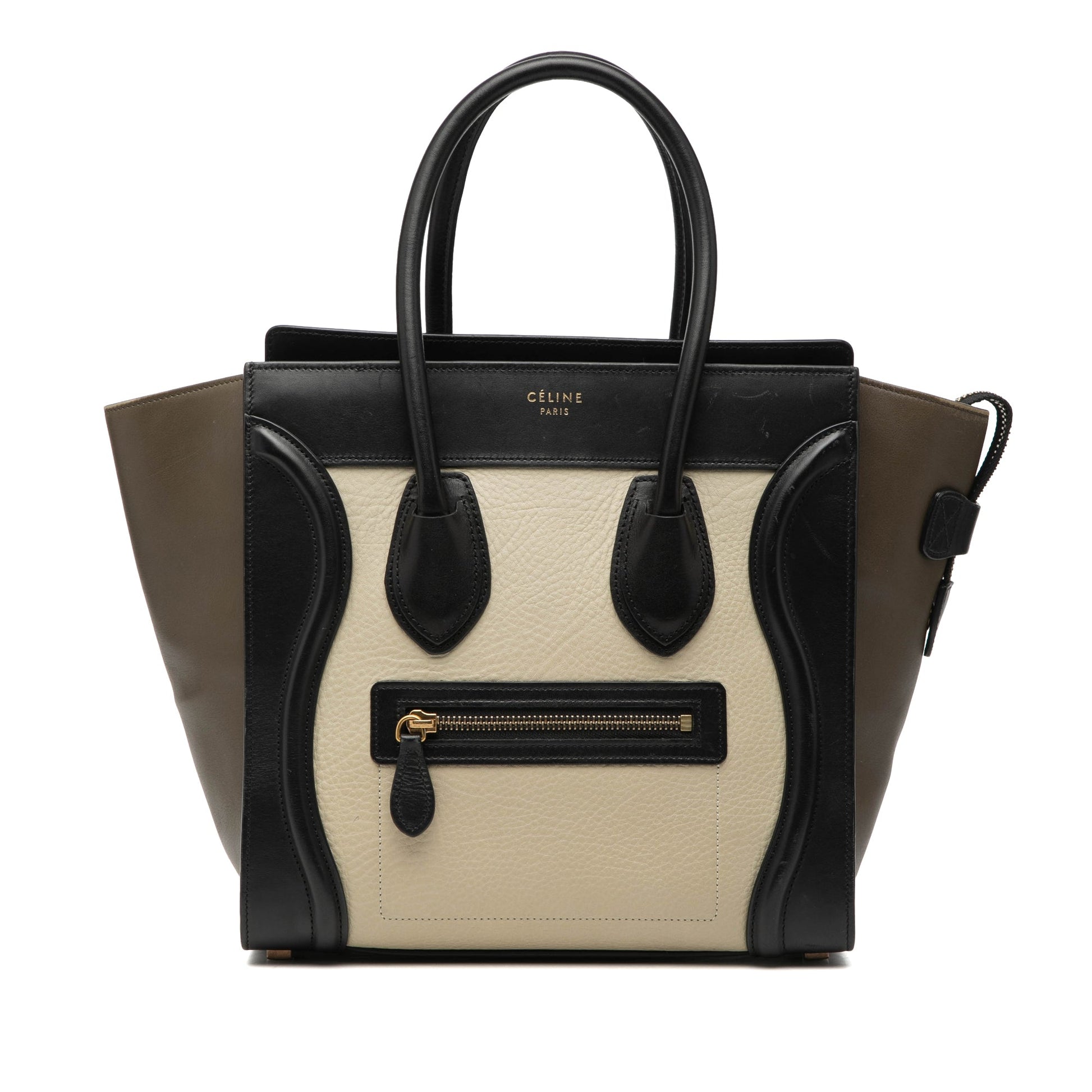 Celine Micro Tricolor Leather Luggage Tote