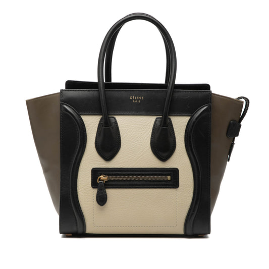 Celine Micro Tricolor Leather Luggage Tote