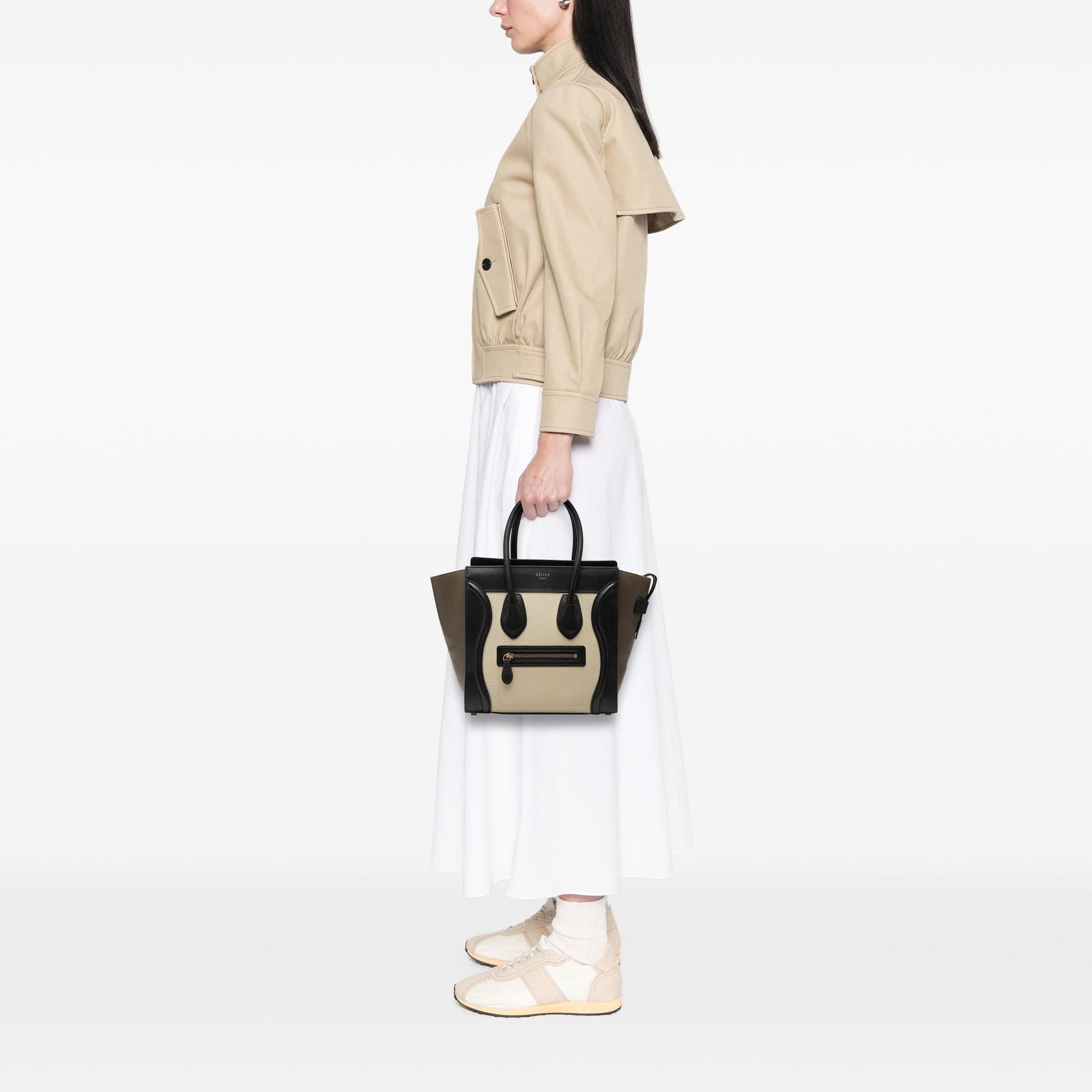 Celine Micro Tricolor Leather Luggage Tote