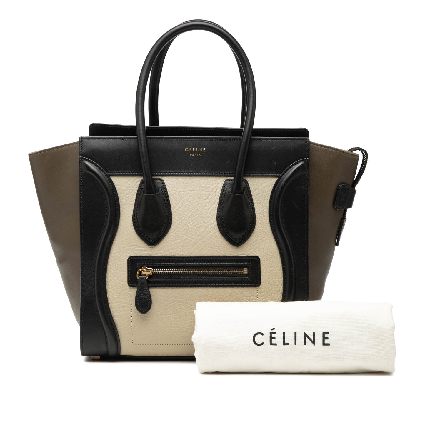 Celine Micro Tricolor Leather Luggage Tote