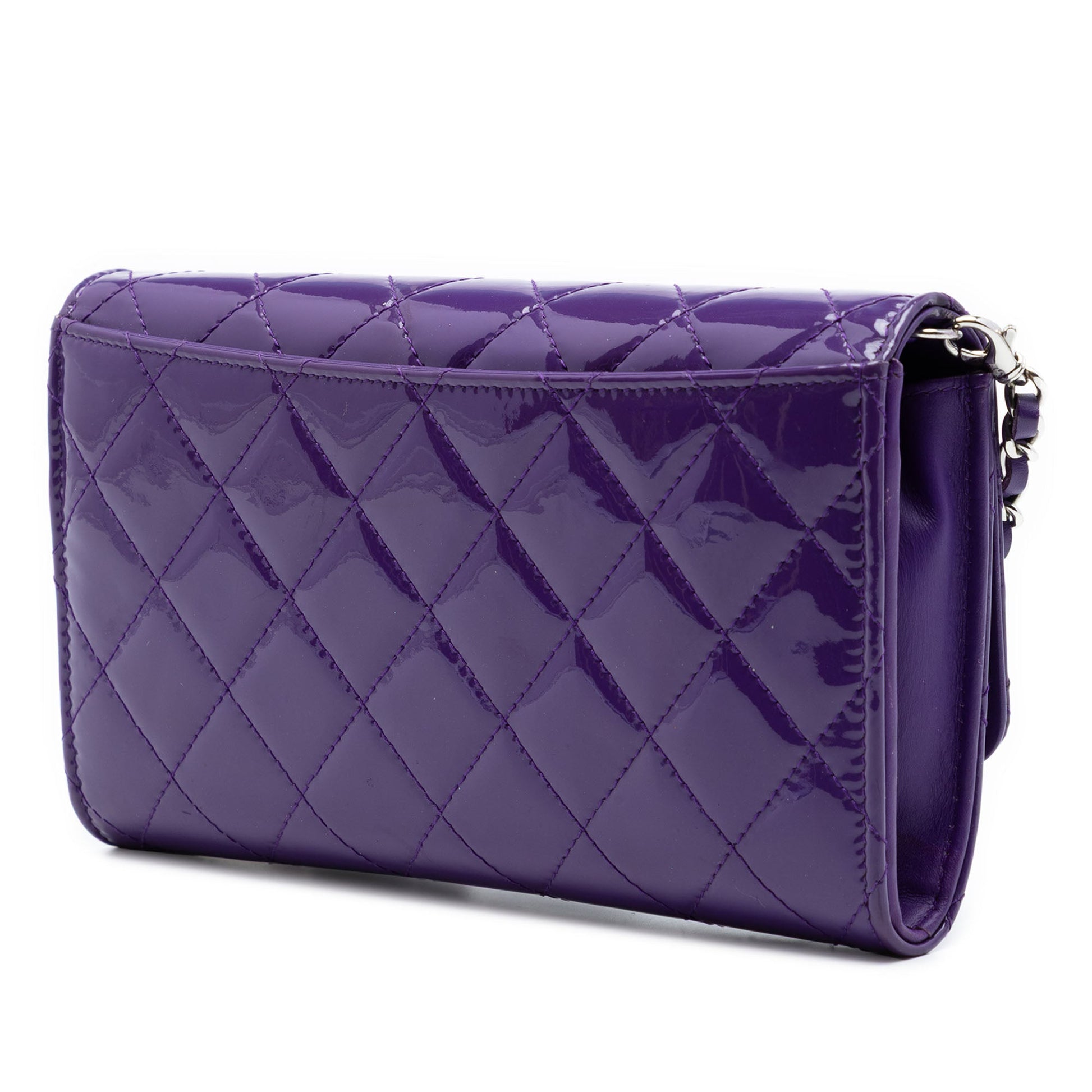 Chanel CC Quilted Patent Wallet On Chain