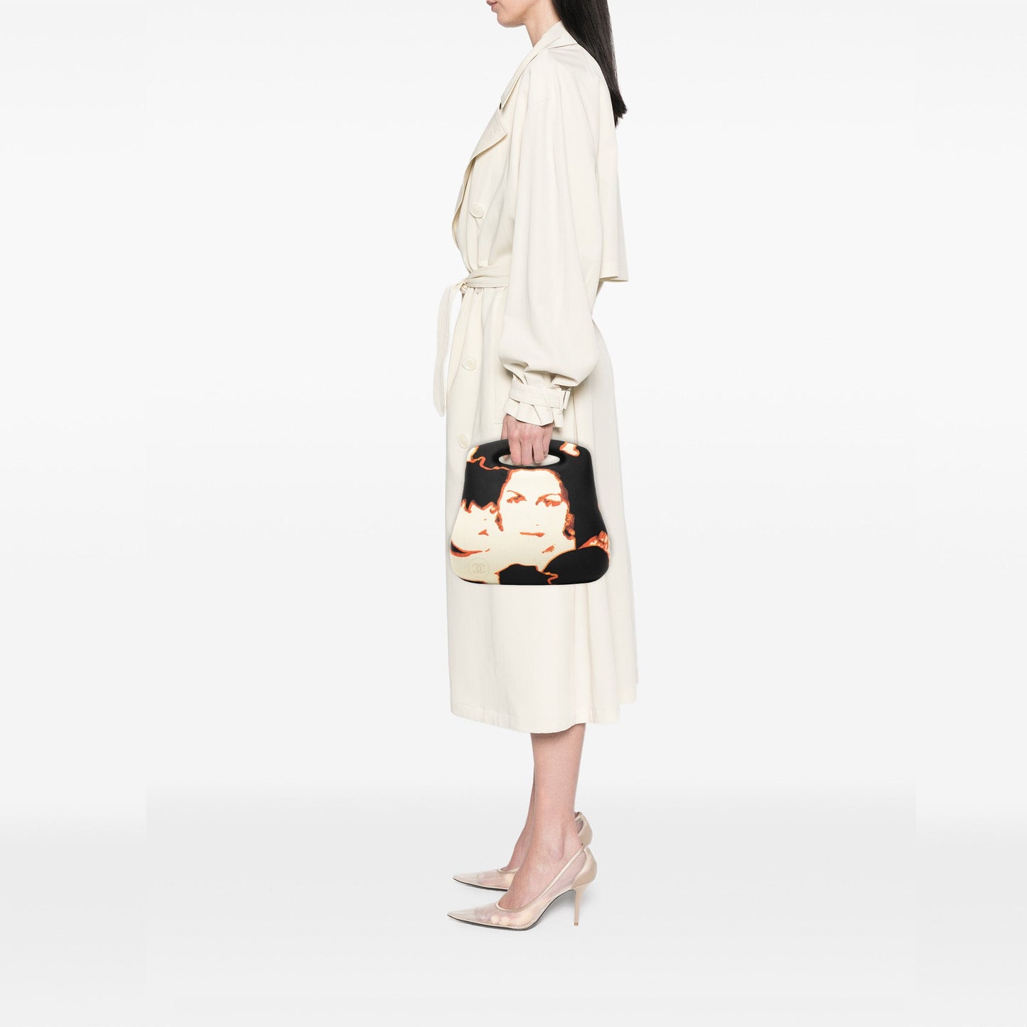 Chanel Printed Canvas Millennium 2005 Hard Case Hip Bag