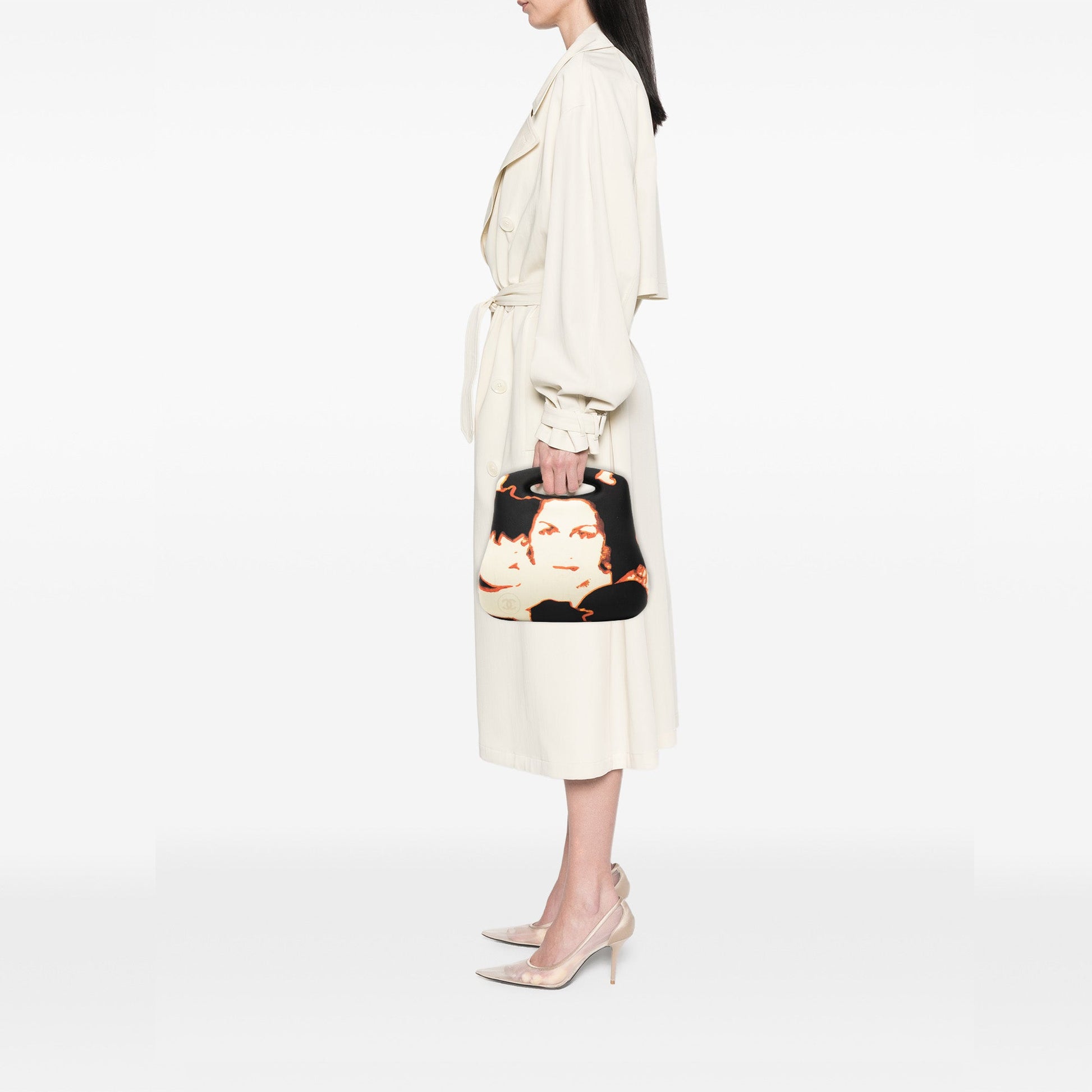 Chanel Printed Canvas Millennium 2005 Hard Case Hip Bag