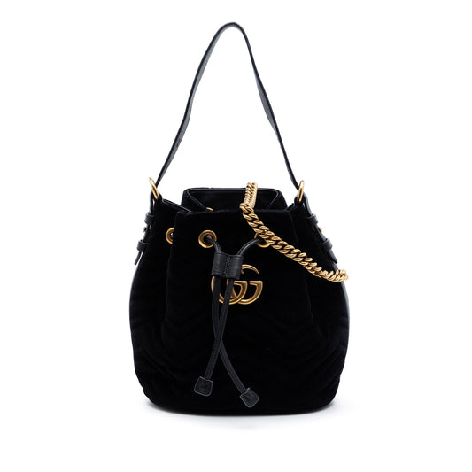 Gucci GG Marmont 2.0 Matelasse Velvet Bucket Bag