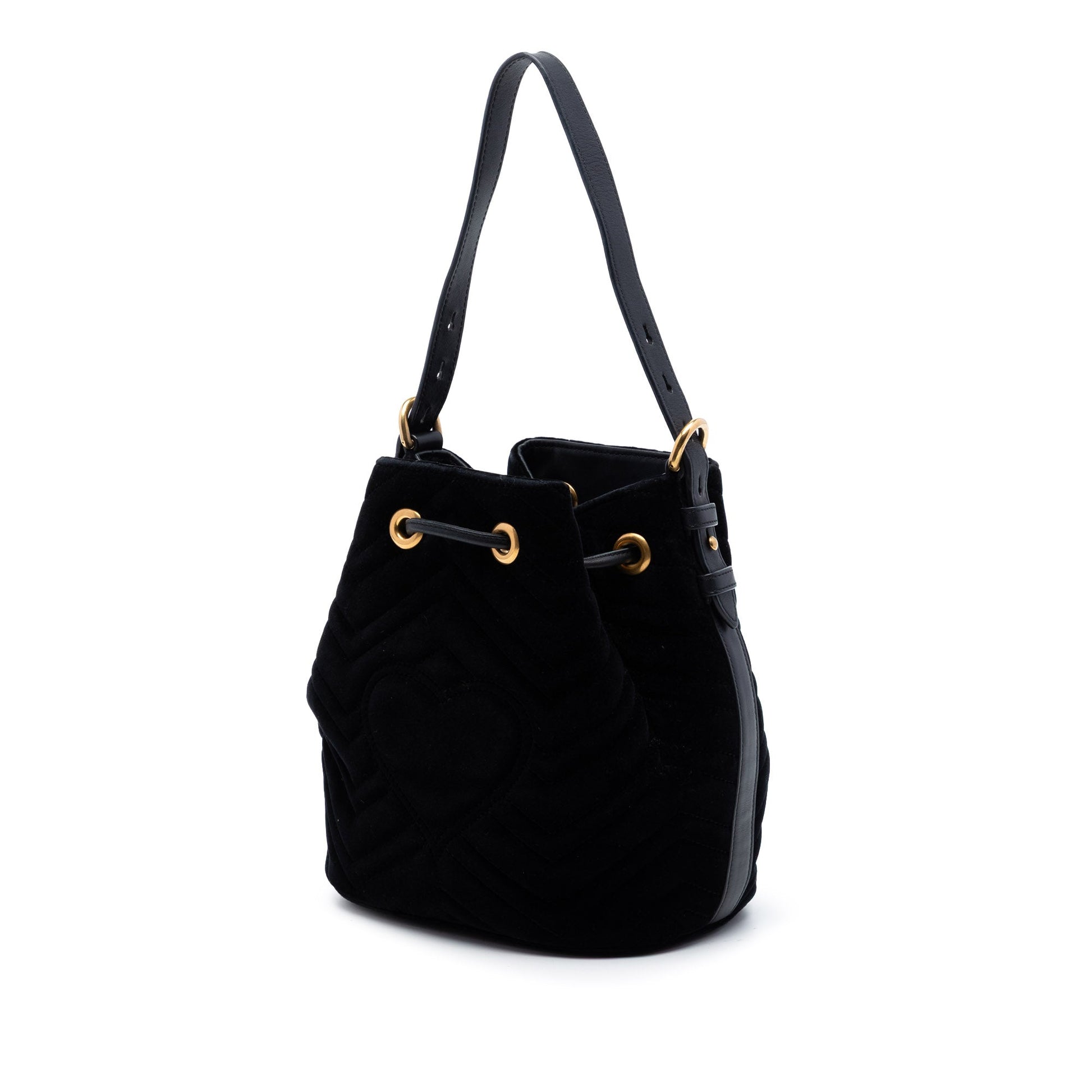 Gucci GG Marmont 2.0 Matelasse Velvet Bucket Bag