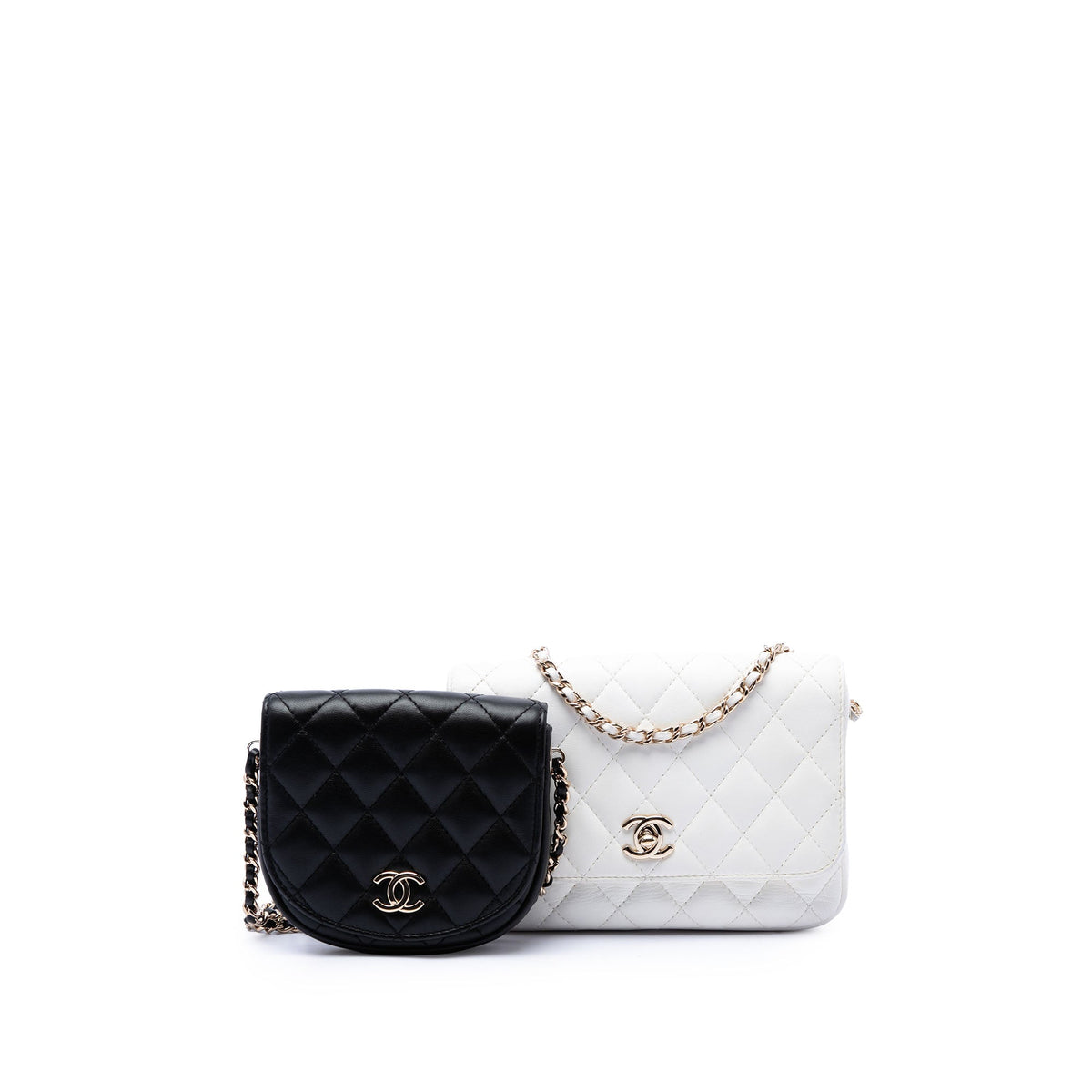 Chanel CC Quilted Lambskin Side Packs Flap