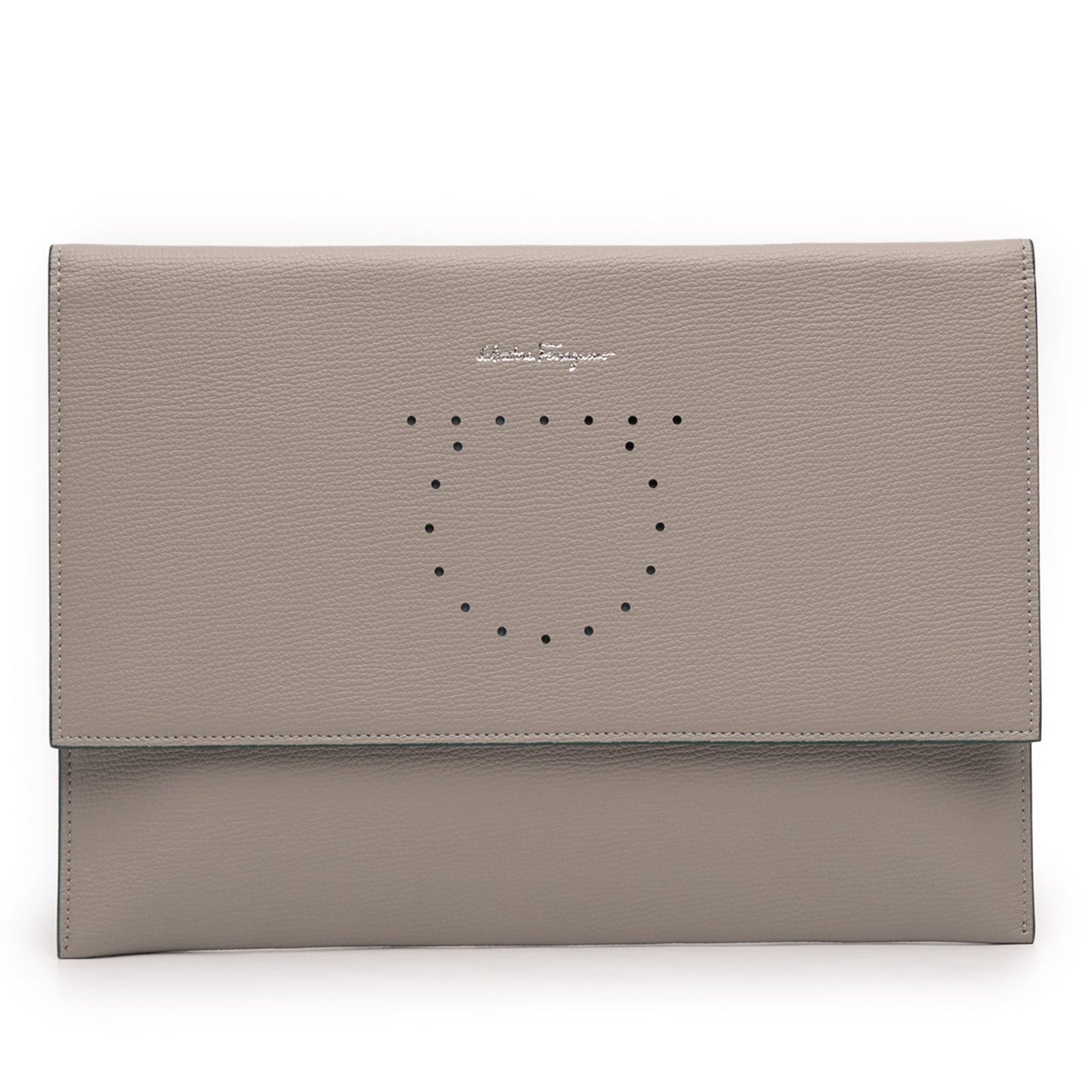 Leather Gancini Clutch