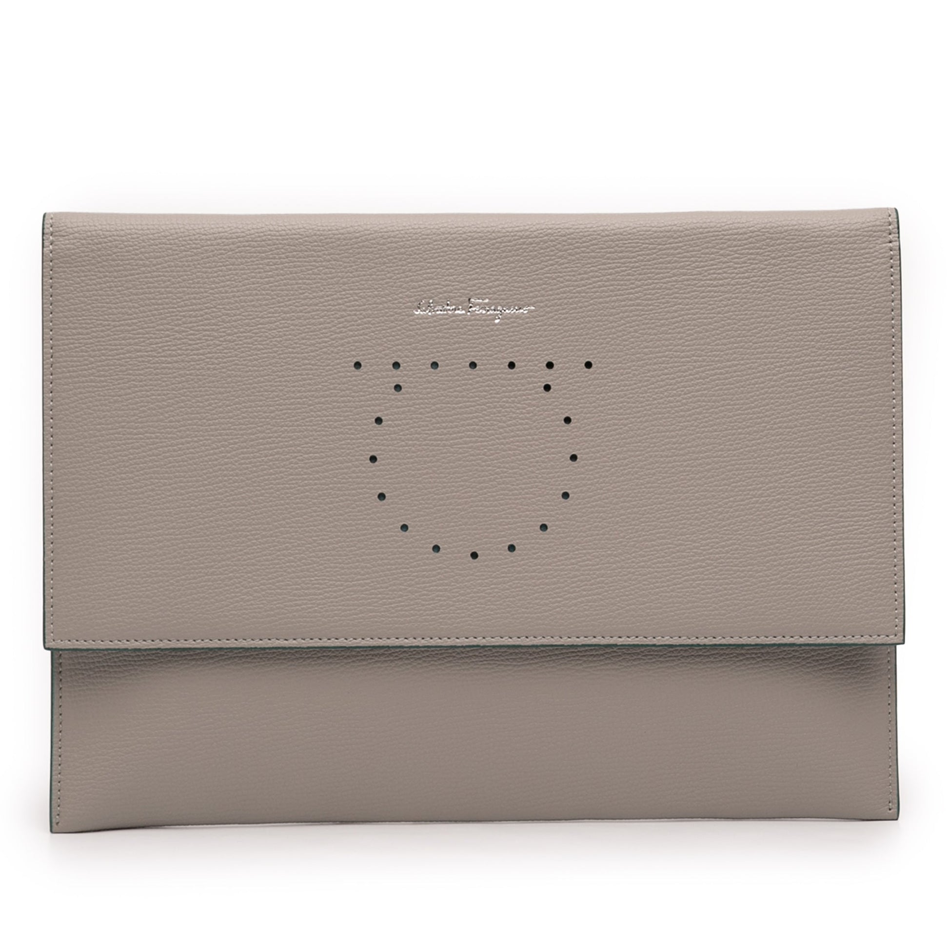 Leather Gancini Clutch