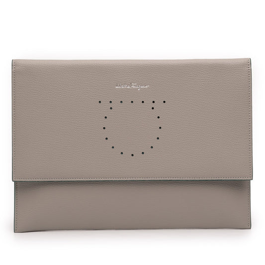 Leather Gancini Clutch