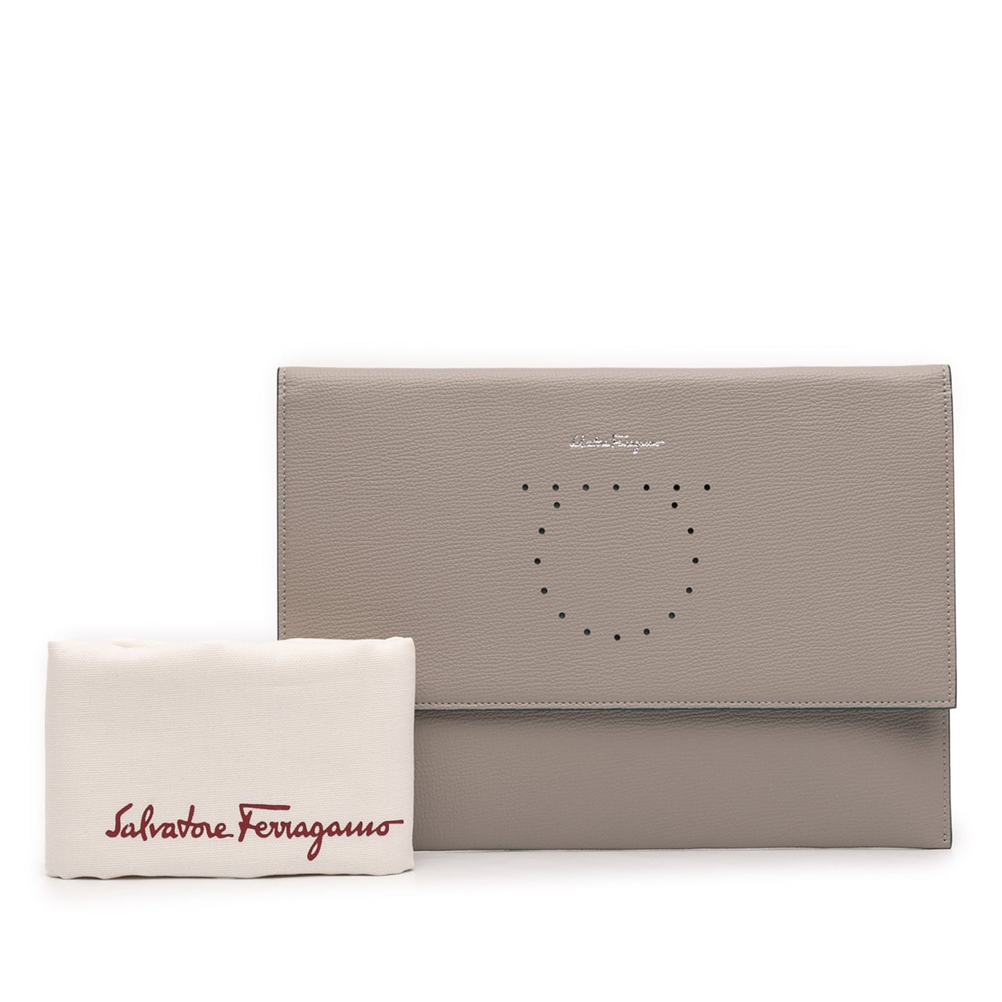 Leather Gancini Clutch