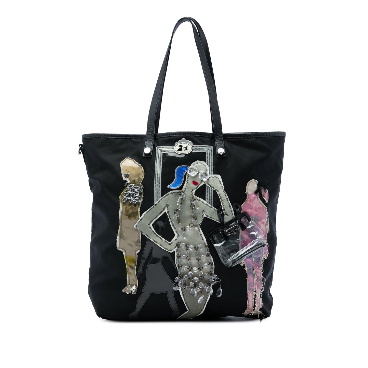 Prada Saffiano Trimmed Tessuto Fashion Doll Tote