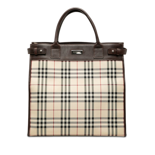 Burberry House Check Canvas Convertible Tote