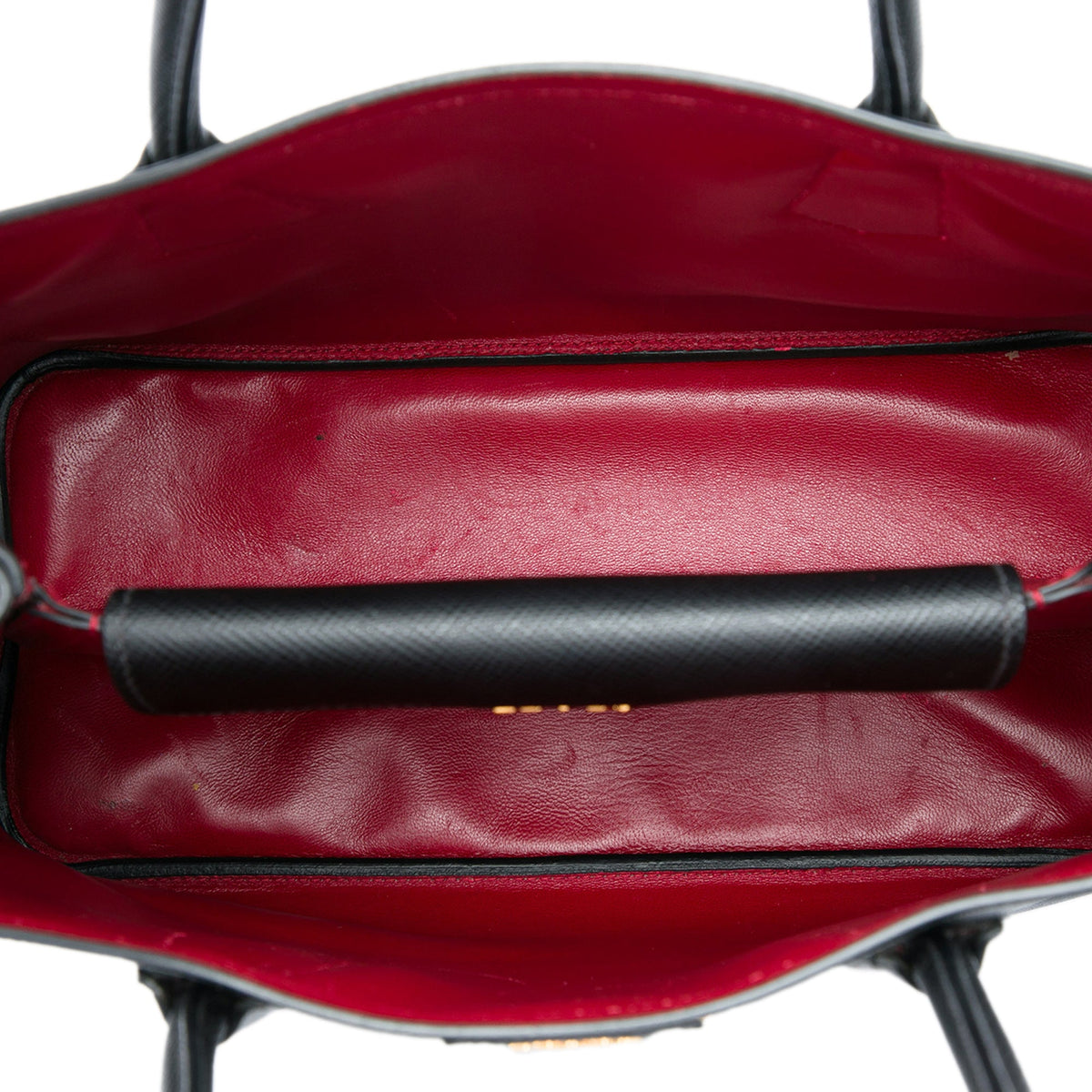 Prada Medium Bicolor Saffiano Cuir Double Satchel — Black