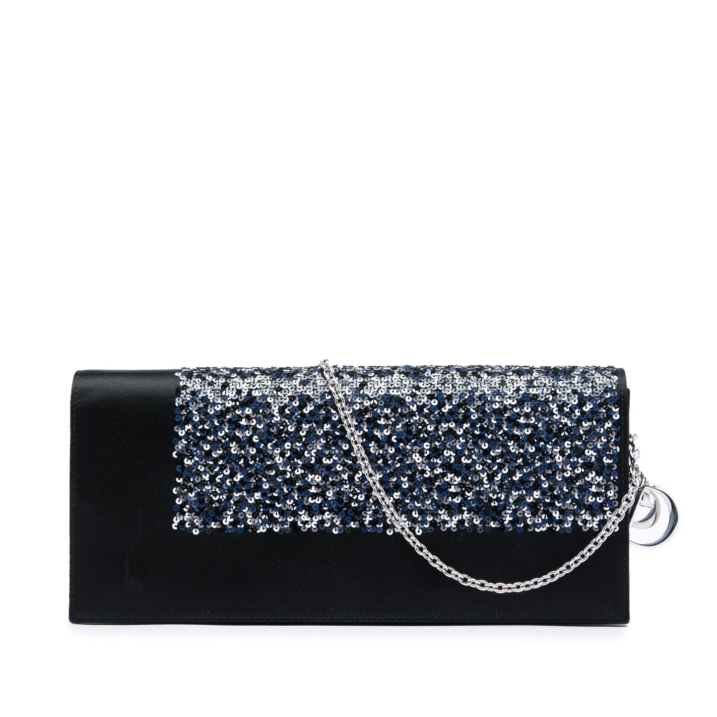 Dior Satin Sequin Clutch with Chain