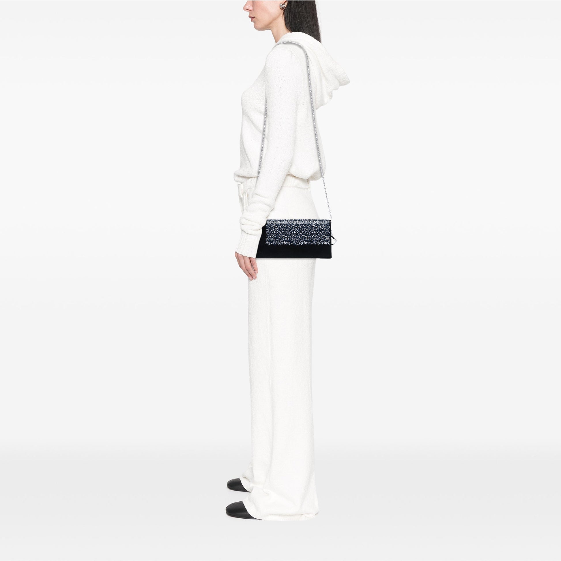 Dior Satin Sequin Clutch with Chain