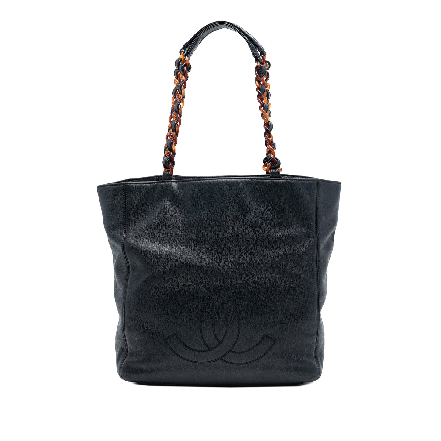 Chanel CC Caviar Tortoise Chain Tote