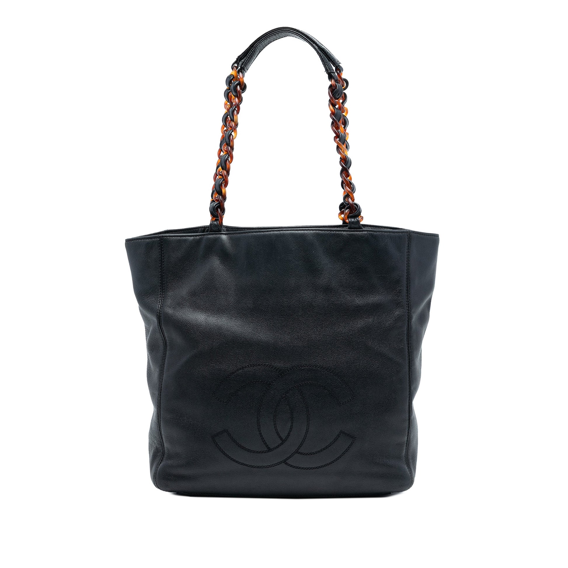 Chanel CC Caviar Tortoise Chain Tote