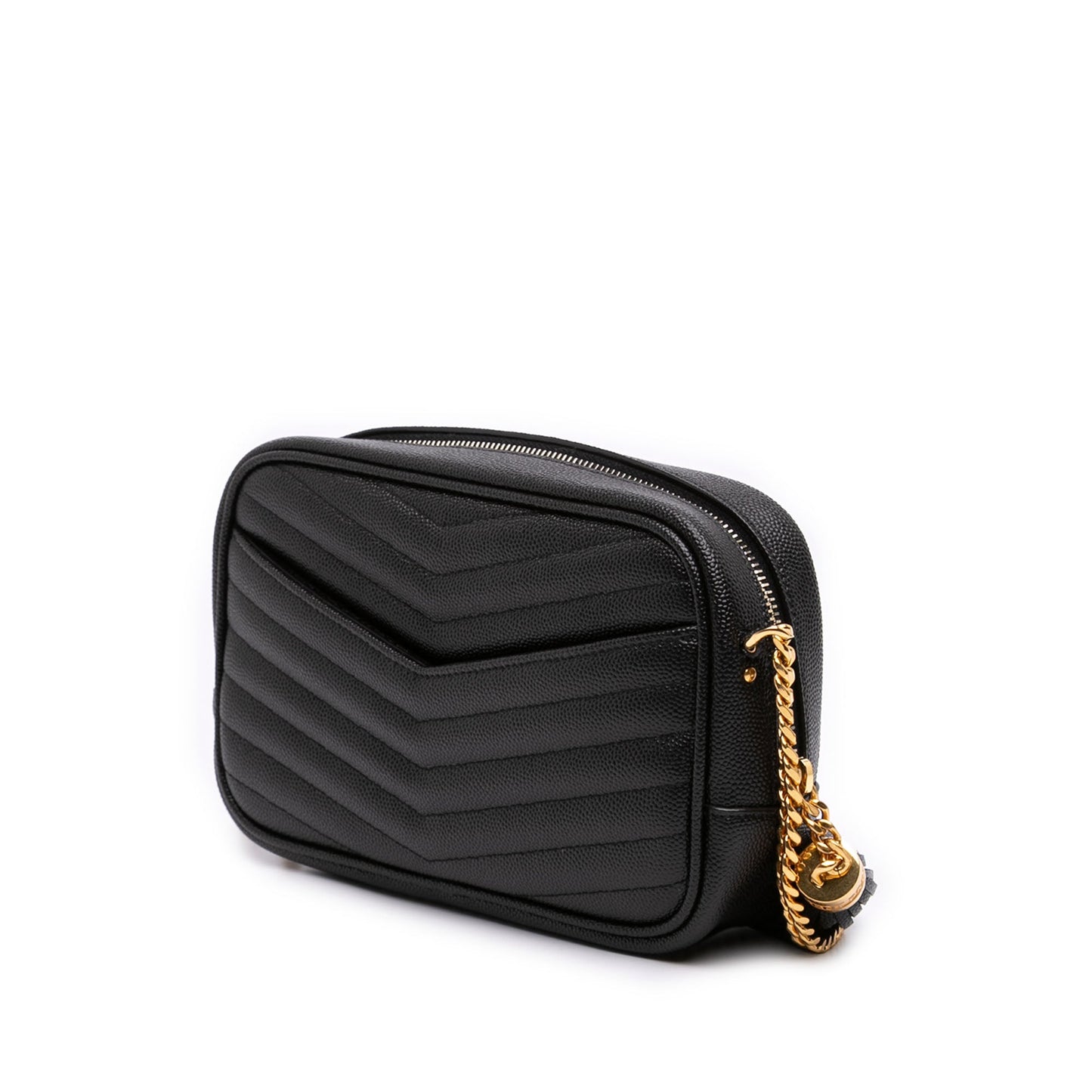 Saint Laurent Mini Grain de Poudre Chevron Monogram Lou Camera Bag
