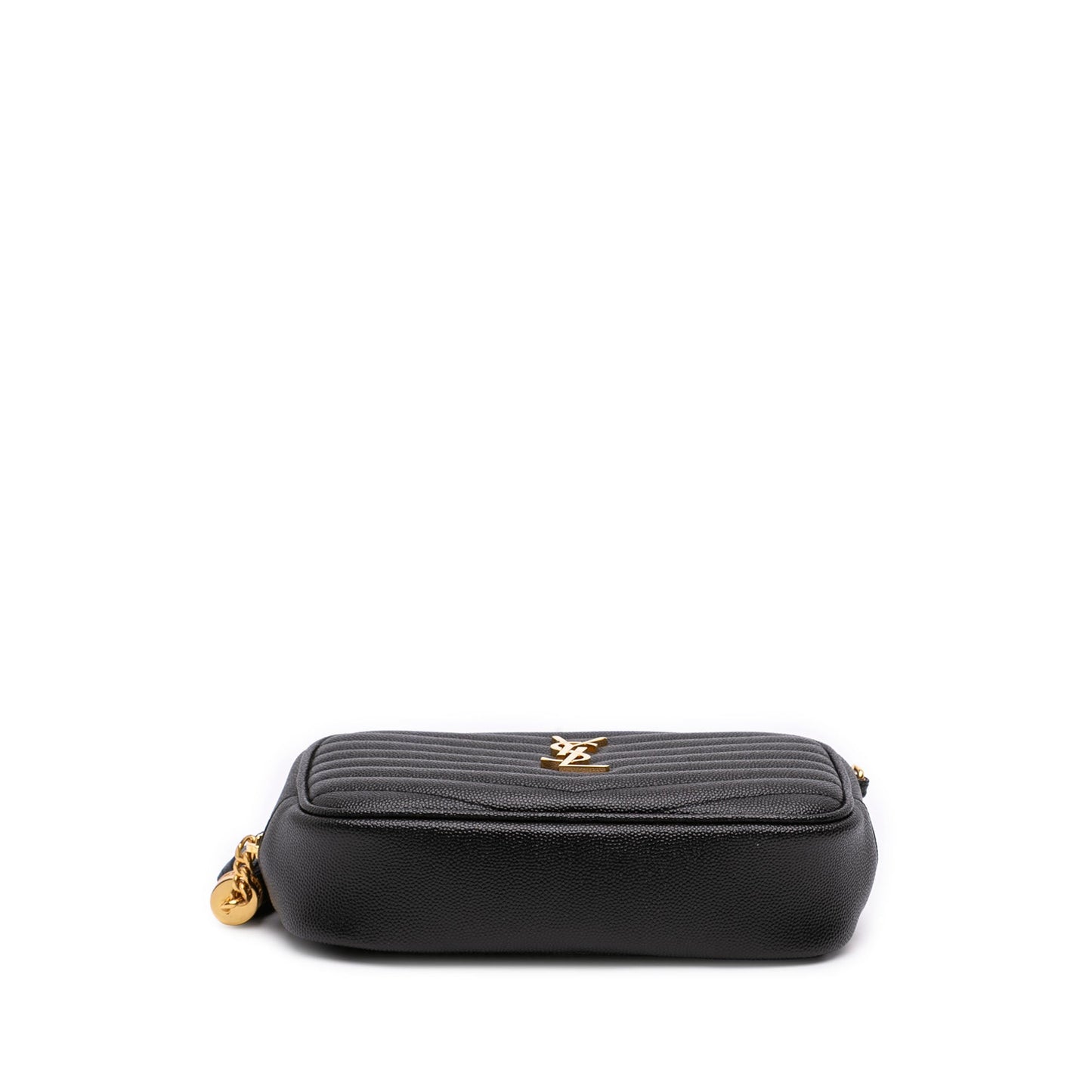 Saint Laurent Mini Grain de Poudre Chevron Monogram Lou Camera Bag