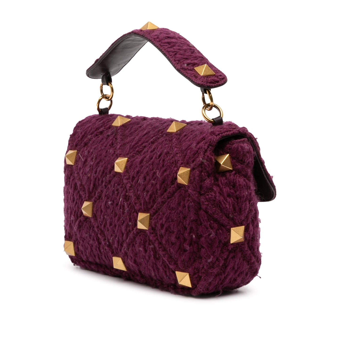 Valentino Large Knit Roman Stud Satchel