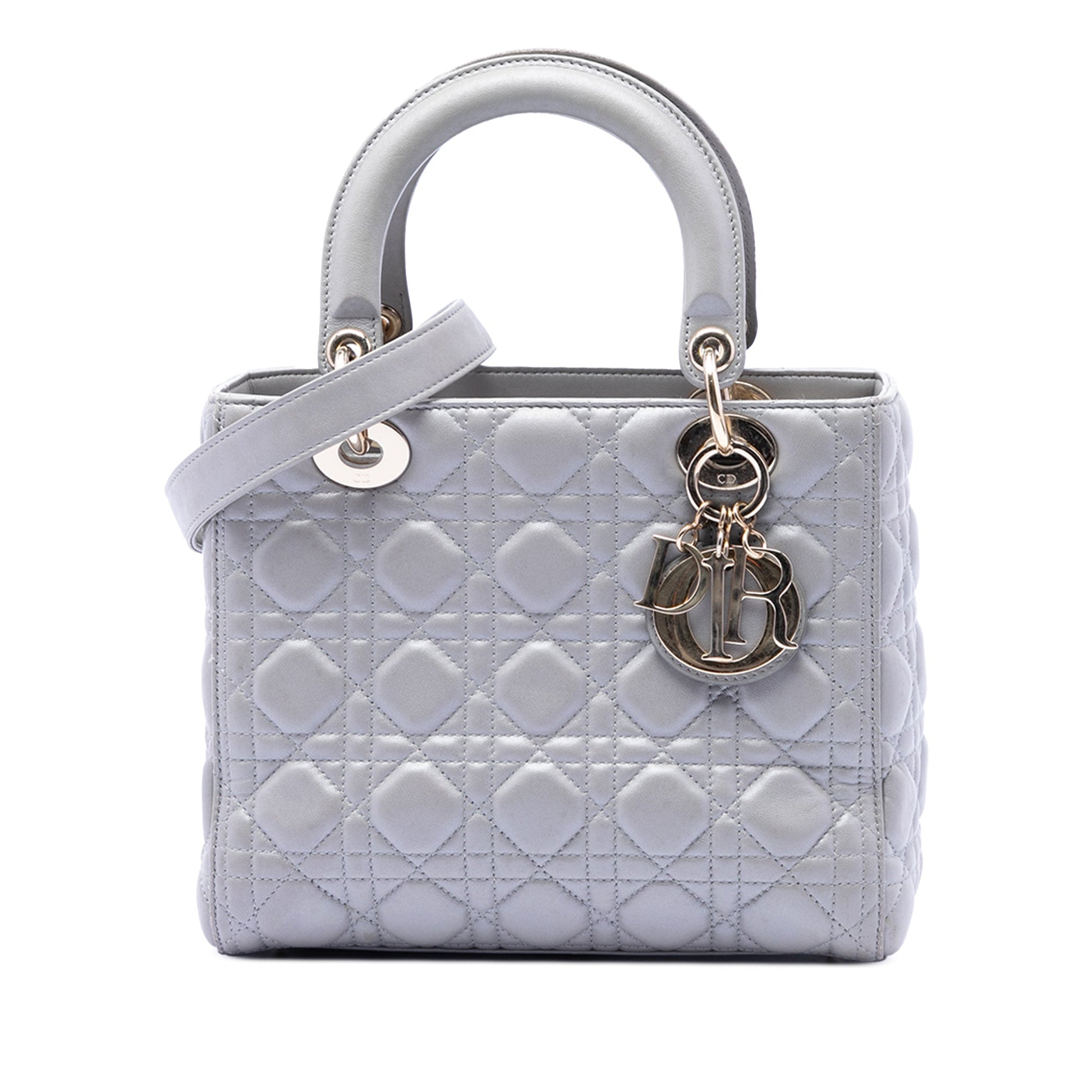 Dior Medium Pearlescent Lambskin Cannage Lady Dior