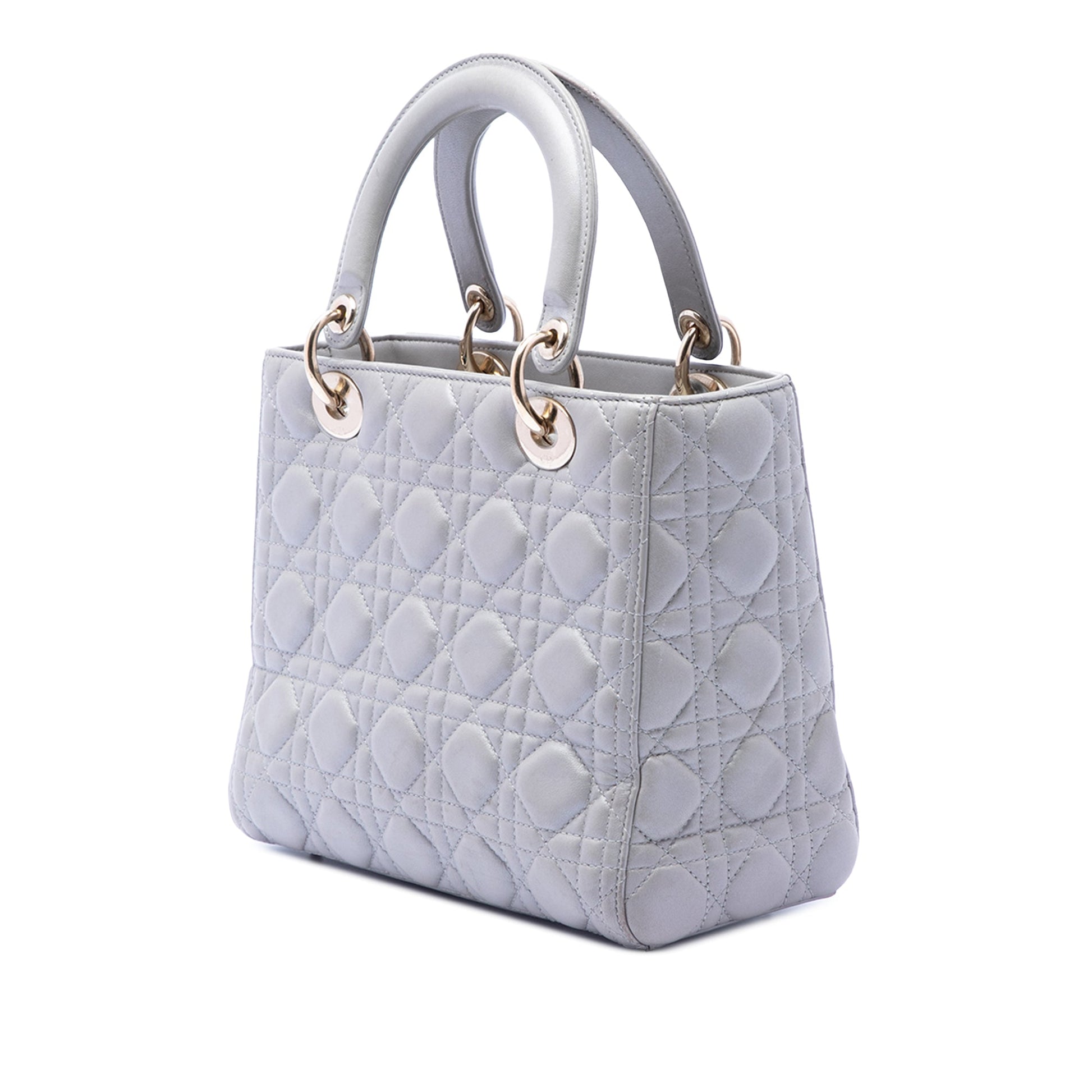 Dior Medium Pearlescent Lambskin Cannage Lady Dior