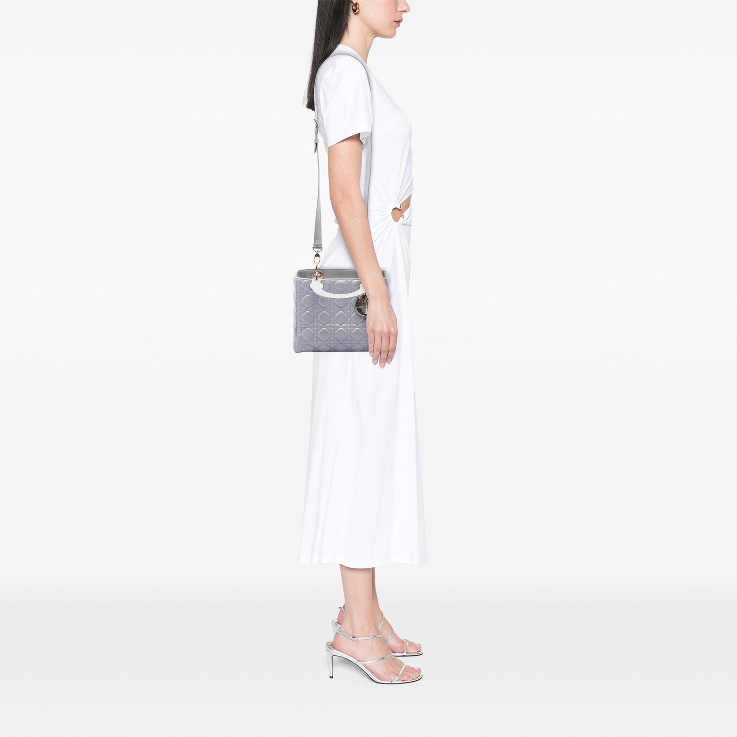 Dior Medium Pearlescent Lambskin Cannage Lady Dior